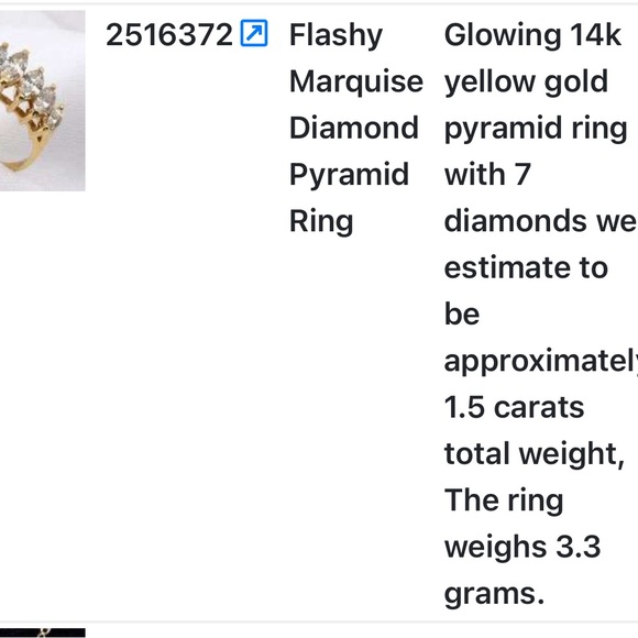 Flashy, marquise diamond ring. - Picture 5 of 5